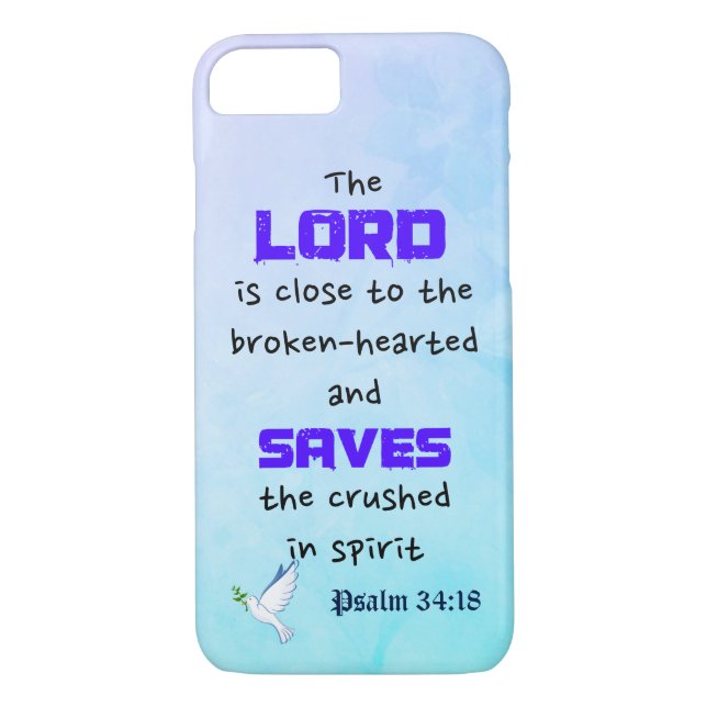 Funda De Case-Mate Para iPhone Salmo De Cita Bíblica inspiradora 34:18 (Reverso)