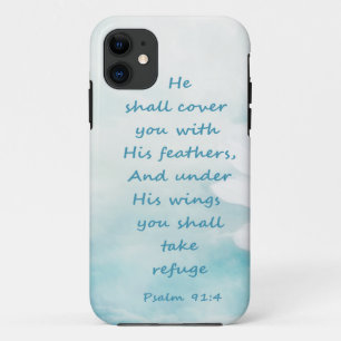 Funda Para iPhone 11 Salmo de levantamiento inspirador 91:4 con sus ala