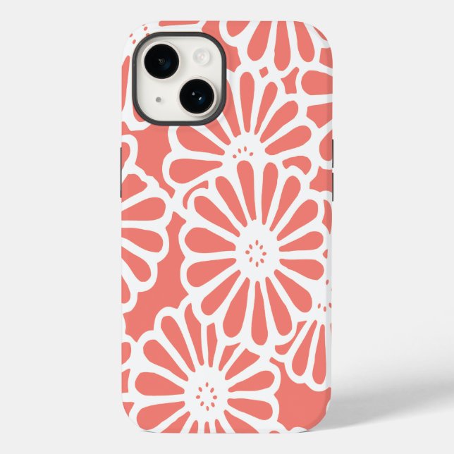 Funda De Case-Mate Para iPhone Salmon Asian Moods Floral (Reverso )