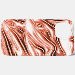 Funda Para iPhone 13 Pro Max Salmón brillante a rastros rojos largos y ondulado