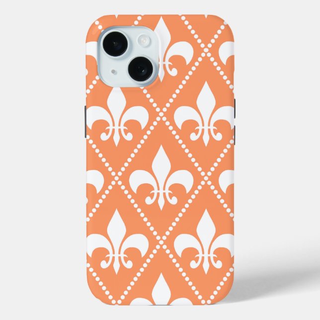 Funda De Case-Mate Para iPhone Salmon Fleur de Lis (Reverso )