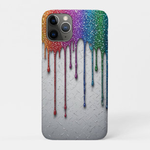 Funda Para iPhone 11 Pro Salpicadura de goteo de pintura de arcoíris ✨Explo