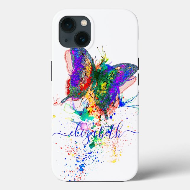 Funda De Case-Mate Para iPhone Salpicadura de mariposa personalizada (Reverso )