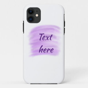 Funda Para iPhone 11 Salpicaduras de acuarela morada añaden texto aquí