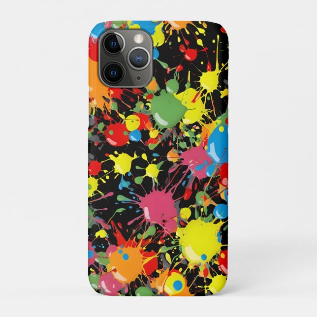 Funda De Case-Mate Para iPhone Salpicaduras de pintura en arcoíris PD (Reverso)