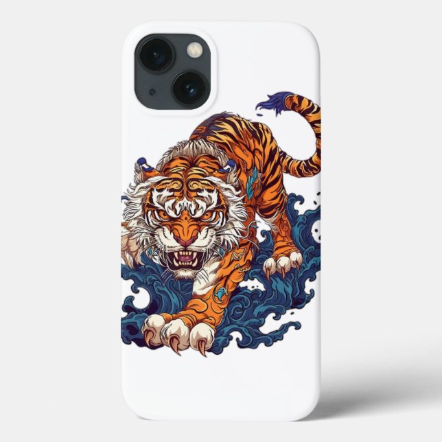 Funda De Case-Mate Para iPhone Salto de tigre de fuego en craiyon (Reverso)