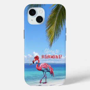 Funda Para iPhone 15 Saludos a la Flamingo de Jubilación en la playa tr