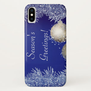 Funda Para iPhone X Saludos de temporada Navidades Purpurinas Navidade