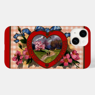 Funda Para iPhone 14 De Case-Mate Saludos vintage del día de San Valentín corazón y