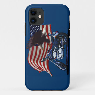 Funda Para iPhone 11 Salvaje y libre - Águila Patriótica, Moto y Bander
