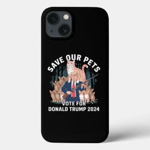 Funda Para iPhone 13 Salve a Nuestros Animales 2024 Presidente Trump Po