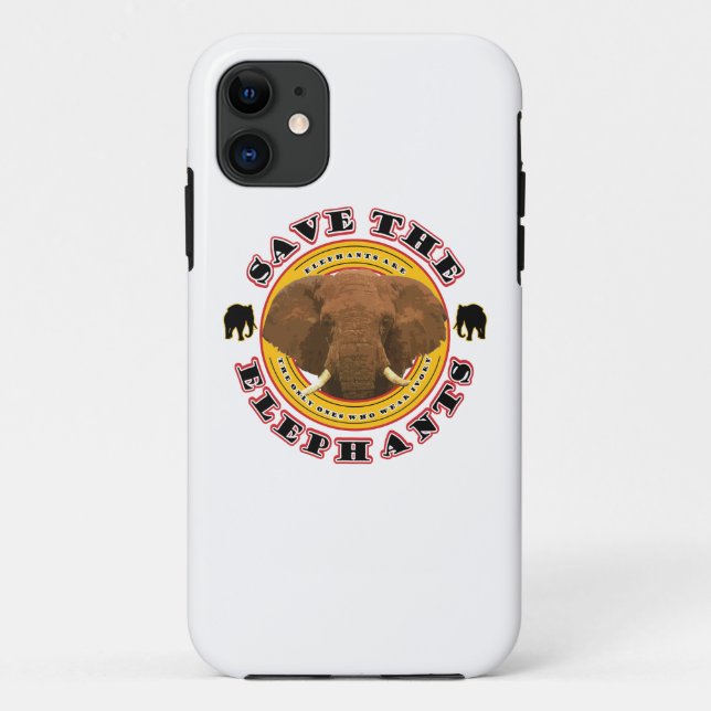 Funda De Case-Mate Para iPhone Salvemos a los elefantes (Reverso)