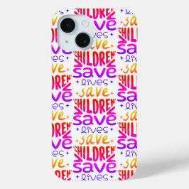 Funda Para iPhone 15 Salven niños, salven vidas