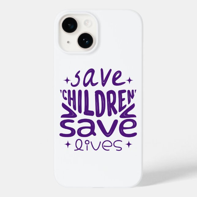 Funda De Case-Mate Para iPhone Salven niños, salven vidas (Reverso )