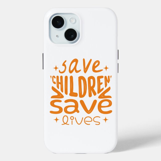 Funda De Case-Mate Para iPhone Salven niños, salven vidas (Reverso )