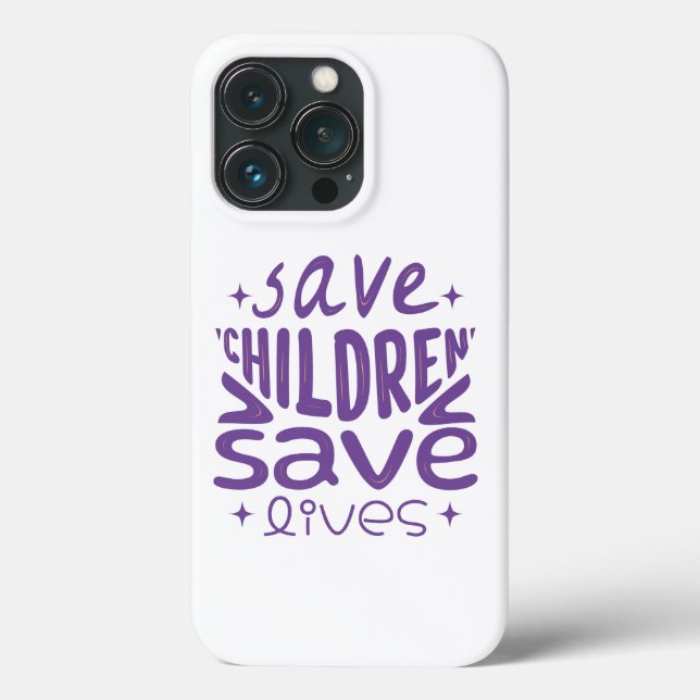 Funda De Case-Mate Para iPhone Salven niños, salven vidas (Reverso )
