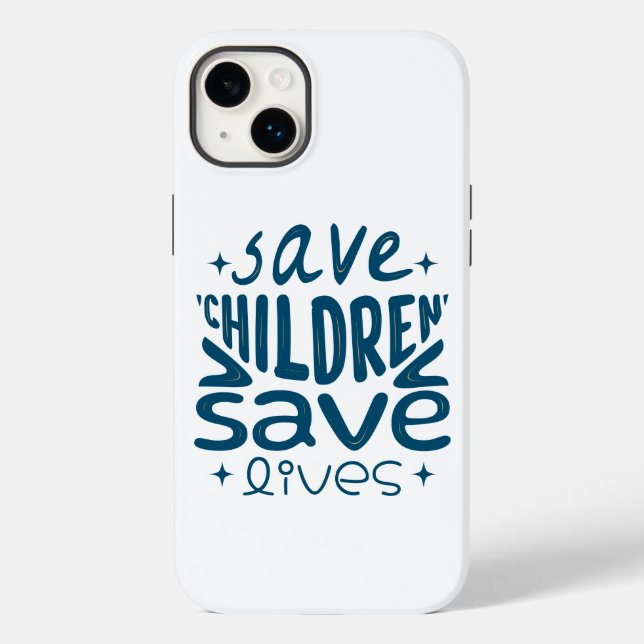 Funda De Case-Mate Para iPhone Salven niños, salven vidas (Reverso )