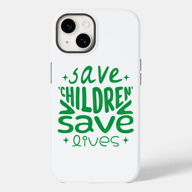 Funda De Case-Mate Para iPhone Salven niños, salven vidas (Reverso )