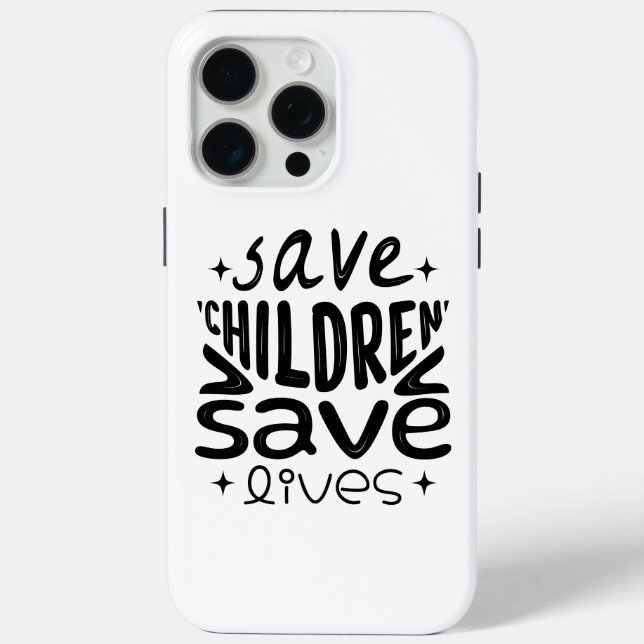 Funda De Case-Mate Para iPhone Salven niños, salven vidas (Reverso )