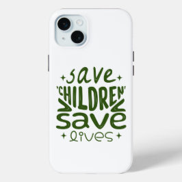 Funda Para iPhone 15 Mini Salven niños, salven vidas