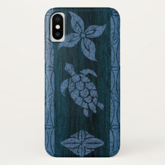 Funda Para iPhone X Samoan Tapa Hawaiana Faux Wood Surfboard