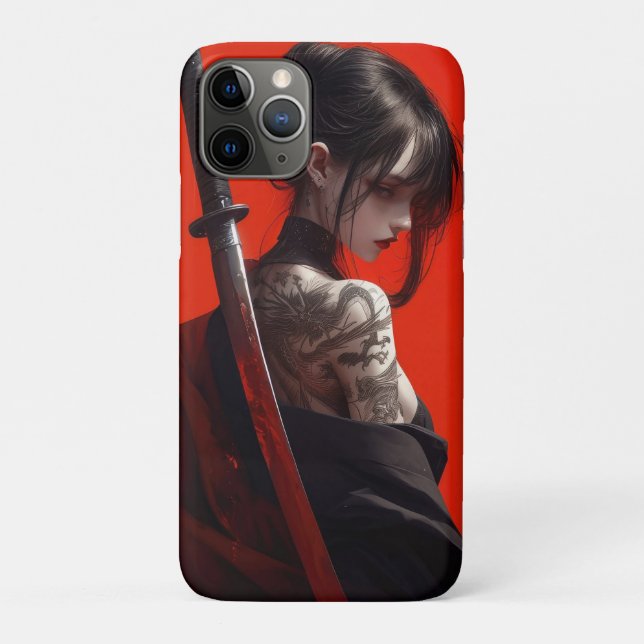 Funda De Case-Mate Para iPhone Samurai girl  (Reverso)