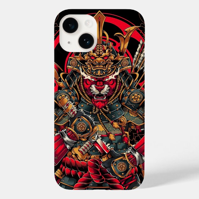 Funda De Case-Mate Para iPhone Samurai japonés, Samurai tigre, katana (Reverso )