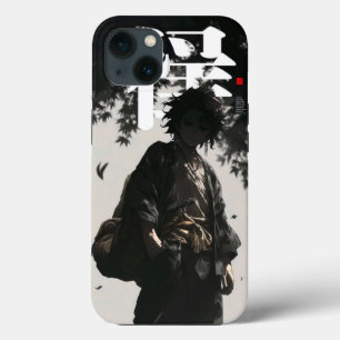 Funda Para iPhone 13 Samurai Ronin: Estuche de Tinta Negra y Blanca