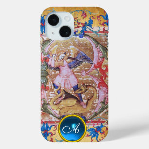 Funda Para iPhone 15 San Miguel el Arcángel Monograma Antiguo Floral