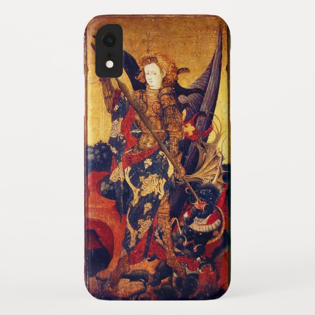 Funda De Case-Mate Para iPhone San Miguel Vanquishing Devil como caballero mediev (Reverso)