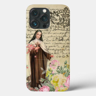 Funda Para iPhone 13 Pro San Terés Rosas Carmelita Católica Religiosa