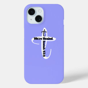 Funda Para iPhone 15 Sanado por Versículo Bíblico de Jesús Fe Cristiana