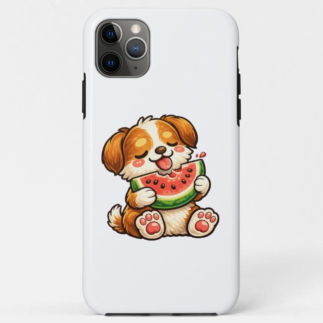 Funda De Case-Mate Para iPhone Sandía de perro lindo (Reverso)