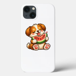 Funda Para iPhone 13 Sandía de perro lindo