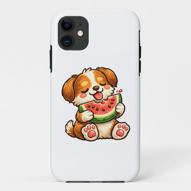 Funda De Case-Mate Para iPhone Sandía de perro lindo (Reverso)