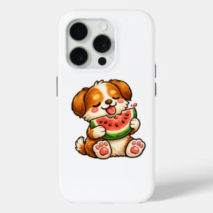 Funda Para iPhone 15 Pro Sandía de perro lindo