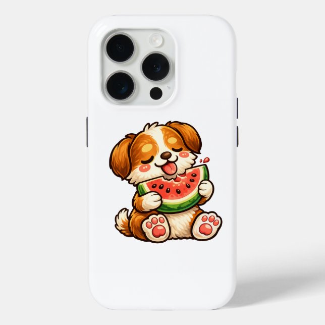 Funda De Case-Mate Para iPhone Sandía de perro lindo (Reverso )