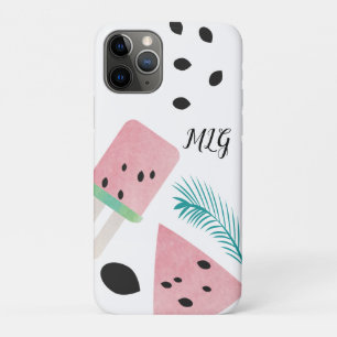 Funda Para iPhone 11 Pro Sandía de Verano Tropical Hoja y Semillas