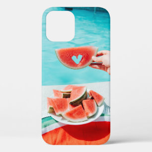 Funda Para iPhone 12 sandía rebanada sobre papel blanco