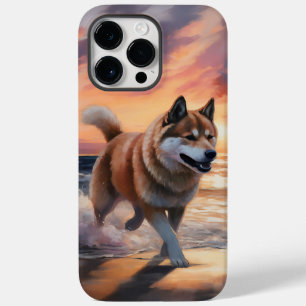 Funda Para iPhone 14 Pro Max De Case-Mate Sandy Paws Akita Dog en Beach Sunset