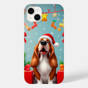 Funda Para iPhone 14 Plus De Case-Mate 🎄 Santa Beagle Amuleto ✨ Perrito Navideño Lindo