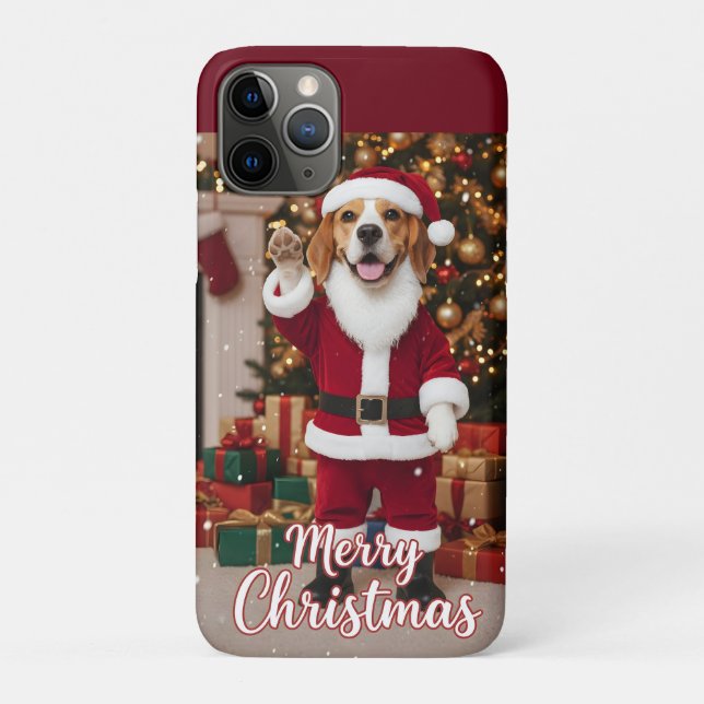 Funda De Case-Mate Para iPhone Santa Beagle Feliz Navidad - Perro Beagle Navidad (Reverso)