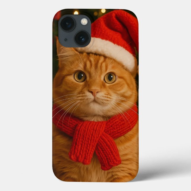 Funda De Case-Mate Para iPhone Santa Cat iPhone 13 Case (Reverso)