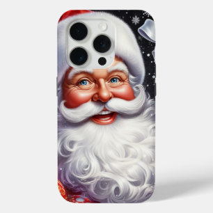 Funda Para iPhone 15 Pro Santa Clásico con regalo y adornos