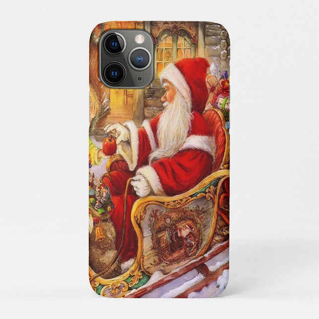 Funda De Case-Mate Para iPhone Santa Claus (Illustration of a 70-year-old white male with white hair and beard, wearing a red Santa Claus suit.)