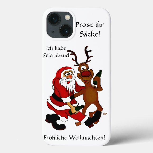 Funda De Case-Mate Para iPhone Santa Claus con alce (Reverso)