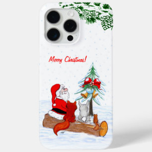 Funda Para iPhone 15 Pro Max Santa Claus con Fox de Conejo y Squirrel
