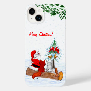 Funda Para iPhone 14 Plus De Case-Mate Santa Claus con Fox de Conejo y Squirrel