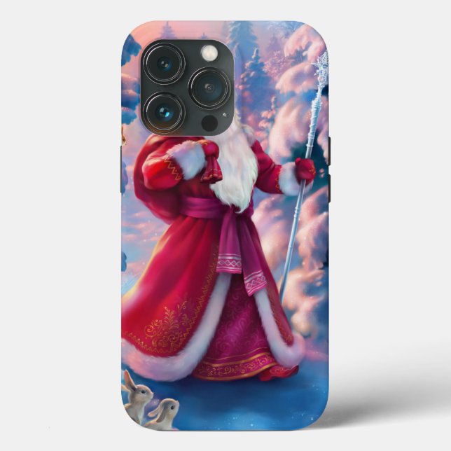 Funda De Case-Mate Para iPhone Santa Claus en el bosque (Reverso )