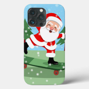 Funda Para iPhone 13 Pro Santa claus en patineta